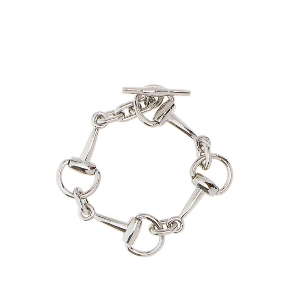 Gucci Women Silver Metal Horsebit Bracelet